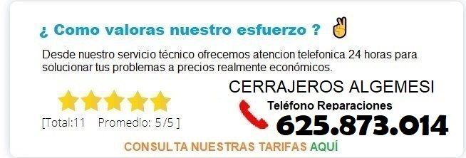 Cerrajeros Algemesi Precios